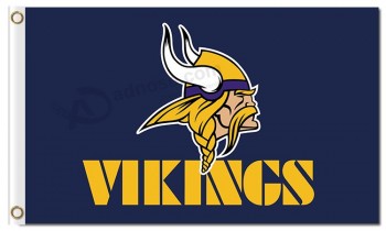 NFL Minnesota Vikings 3'x5' polyester flags with your logo and high quality