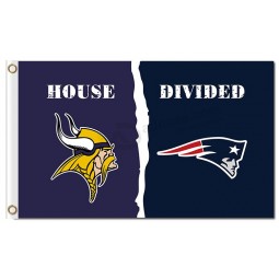 Nfl Minnesota Wikinger 3'x5 'Polyester Fahnen Haus geteilt mit Patrioten