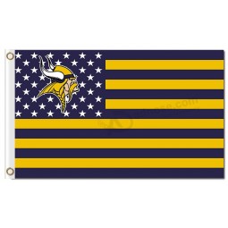Nfl Minnesota Wikinger 3'x5 'Polyester Flaggen Logo Sterne Streifen