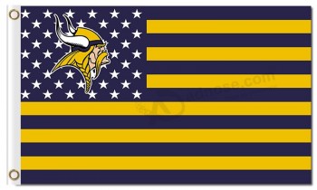 Nfl Minnesota Wikinger 3'x5 'Polyester Flaggen Logo Sterne Streifen