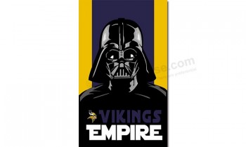 Nfl minnesota vikings 3'x5 'drapeaux en polyester vikings empire