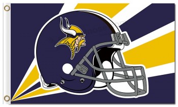 Elmetto per bandiere in poliestere 3'x5 'nfl minnesota vikings