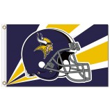 Nfl 미네소타 바이킹 3'x5 '폴리 에스테르 깃발 헬멧