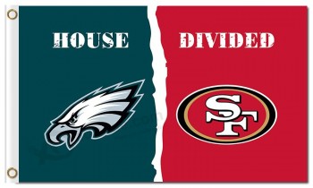 NFL Philadelphia Eagles 3'x5' polyester flags house divided with your logo
