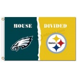 NFL Philadelphia Eagles 3'x5' polyester flags house divided with steelers and your logo
