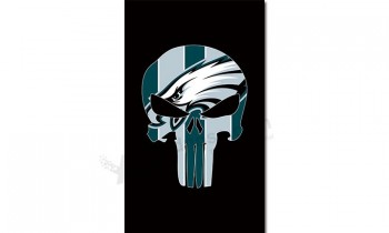 Nfl Philadelphie eagles 3 'x 5' polyester drapeaux crâne