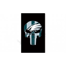Nfl philadelphia eagles 3'x5 'poliestere bandiera teschio