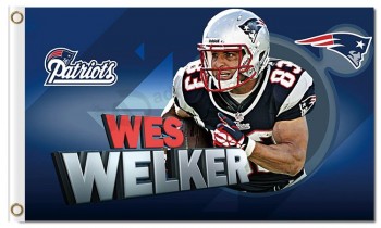 NFL New England Patriots 3'x5' polyester flags Wes Welker with your logo