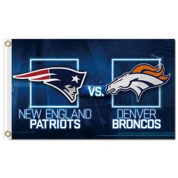 Nfl New England Patrioten 3'x5 'Polyester Fahnen Haus geteilt mit Broncos