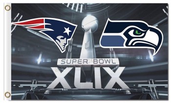 Nfl new inghilterra patriots 3 'x 5' bandiere in poliestere vs seahawks