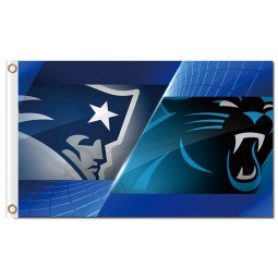 NFL New England Patriots 3'x5' polyester flags house divided with panthers and your logo