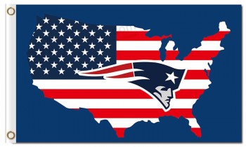 NFL New England Patriots 3'x5' polyester flags US map with your logo