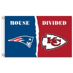 Nfl New England Patrioten 3'x5 'Polyester Fahnen Haus geteilt mit kc