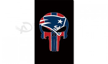NFL New England Patriots 3'x5' polyester flags skull
