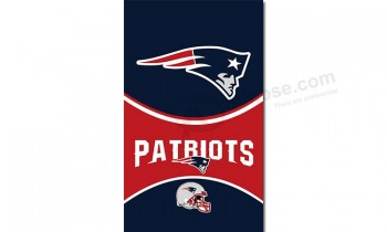 Banderas al por mayor del poliester de los patriotas 3'x5 'del nuevo nfl inglaterra vertical