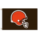 Nfl clevelandブラウン3'x5 'ポリエステルフラグヘルメット