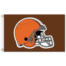 Nfl cleveland는 3'x5 '폴리 에스테르 플래그 헬멧을 갈색으로 처리합니다