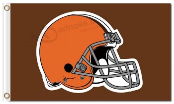 Nfl cleveland browns Casque drapeaux en polyester 3'x5 '