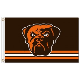 Nfl cleveland browns 3'x5 'полиэфирные флаги с логотипом над полосами