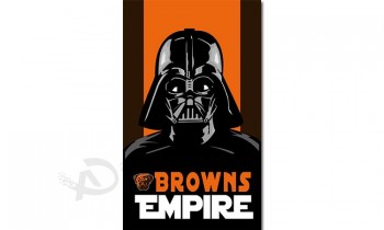 Nfl cleveland browns 3'x5 'bandiere poliestere impero marrone