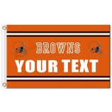 Atacado personalizado nfl cleveland browns 3'x5 'poliéster sinalizadores de seu texto