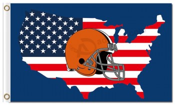 NFL Cleveland Browns 3'x5' polyester flags US map