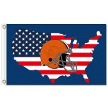 Nfl cleveland browns 3'x5 'のポリエステルは私達にマップします