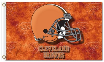 Venta al por mayor cusotm alta calidad nfl cleveland marrones 3'x5 'banderas de poliéster casco