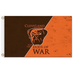 All'ingrosso personalizzato nfl cleveland browns 3'x5 'poliestere bandiere logo dogs of war