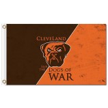 Groothandel custom nfl cleveland browns 3'x5 'polyester vlaggen logo honden van oorlog