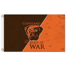 Gros custom nfl cleveland browns 3'x5 'drapeaux en polyester logo chiens de guerre