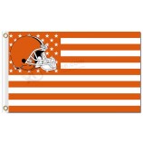 Groothandel custom nfl cleveland browns 3'x5 'polyester vlaggen sterren strepen