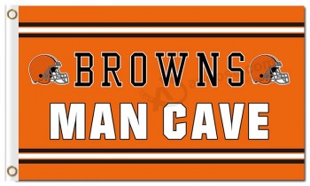 Nfl cleveland browns 3'x5 'banderas de poliéster hombre cueva