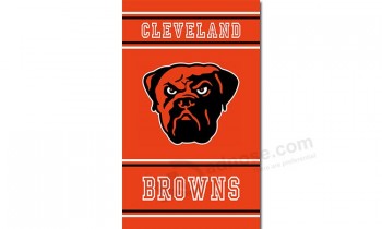 Atacado personalizado nfl cleveland browns 3'x5 'bandeiras de poliéster verticais