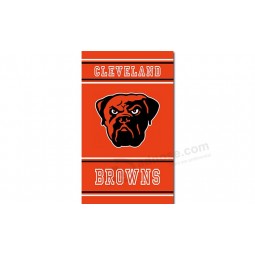 Gros personnalisé nfl cleveland browns drapeaux en polyester 3'x5 'vertical