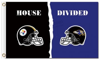 Nfl Pittsburgh Steelers drapeaux en polyester de 3 'x 5' contre corbeaux de Baltimore