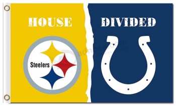 Nfl pittsburgh steelers 3'x5 'полиэфирные флаконы дома разделенные жеребята