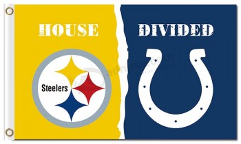 Nfl pittsburgh steelers 3'x5 'poliestere flags house divisi colts