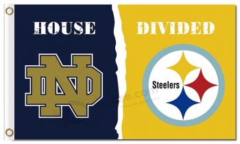 Nfl Pittsburgh Steelers 3'x5 'Polyester Fahnen Haus geteilt