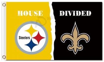 NFL Pittsburgh Steelers 3'x5' polyester flags VS Saints with your logo