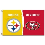 Nfl pittsburgh steelers 3'x5 'banderas de poliéster vs san francisco