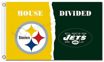 Nfl Pittsburgh steelers drapeaux en polyester 3'x5 'contre les géants new-yorkais