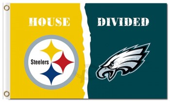 Nfl Pittsburgh Steelers drapeaux en polyester 3'x5 'vs aigles