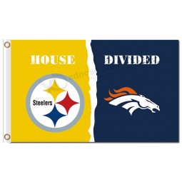 NFL Pittsburgh Steelers 3'x5' polyester flags VS denver broncos with your logo