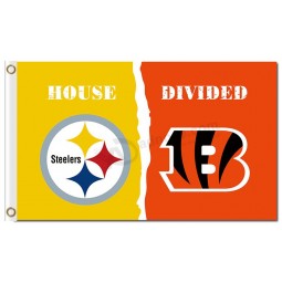 Nfl pittsburgh steelers 3'x5 'Polyester Fahnen Haus geteilt mit Bengalen