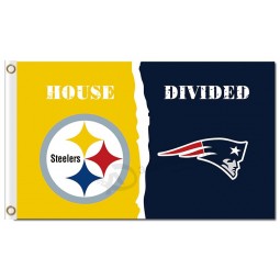 NFL Pittsburgh Steelers 3'x5' polyester flags house divided with patriots and your logo