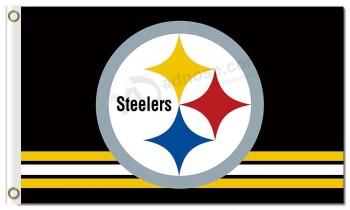 Nfl pittsburgh steelers 3'x5 'полиэфирные флаги с логотипом на полосах