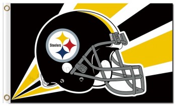Nfl Pittsburgh steelers 3'x5 'polyester drapeaux casque rayons radioactifs