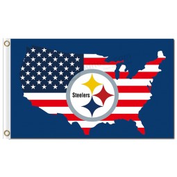 NFL Pittsburgh Steelers 3'x5 'Polyester Flaggen Logo uns Karte