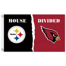 NFL Pittsburgh Steelers 3'x5' polyester flags house divided with cardinals and high quality